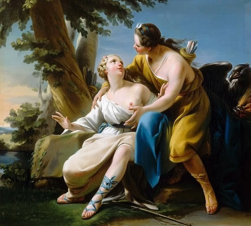Giove, nelle sembianze di Diana, e Callisto, 1754